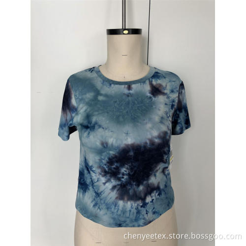 Tie-Dye-Kurzarmbluse
